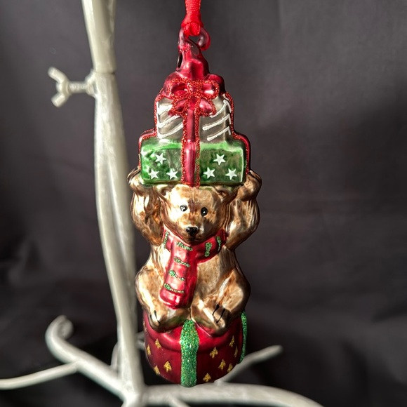 Blown Glass Bear Ornament - Picture 1 of 7